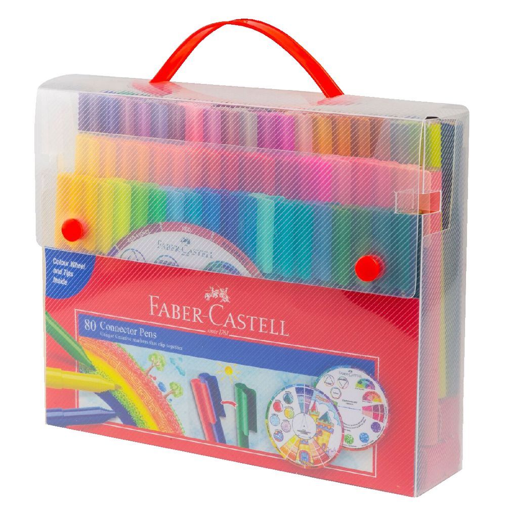 MARKER FABER-CASTELL CONNECTOR PENS W/CASE & COLOUR WHEEL PK60