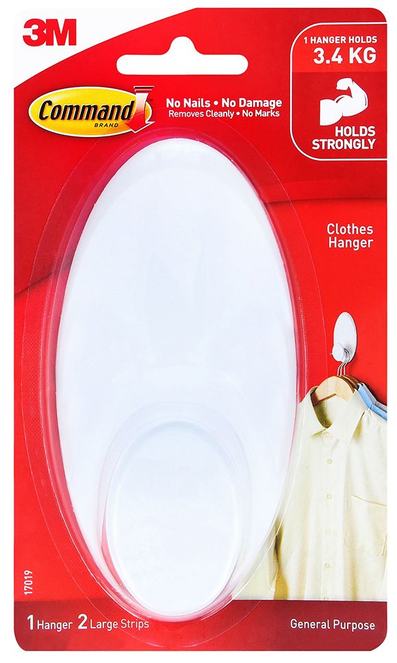 SP- HOOK COMMAND 17019ES CLOTHES HANGER WHITE