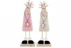 DECORATION XMAS REINDEER WITH WOOL 70X210MM 2 ASST