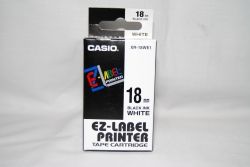 SP- TAPE LABELLING CASIO 18MM BLACK ON WHITE XR18WE