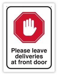 SIGN DURUS 225X300MM SOCIAL DISTANCING HOME DELIVERIES BLK/RED