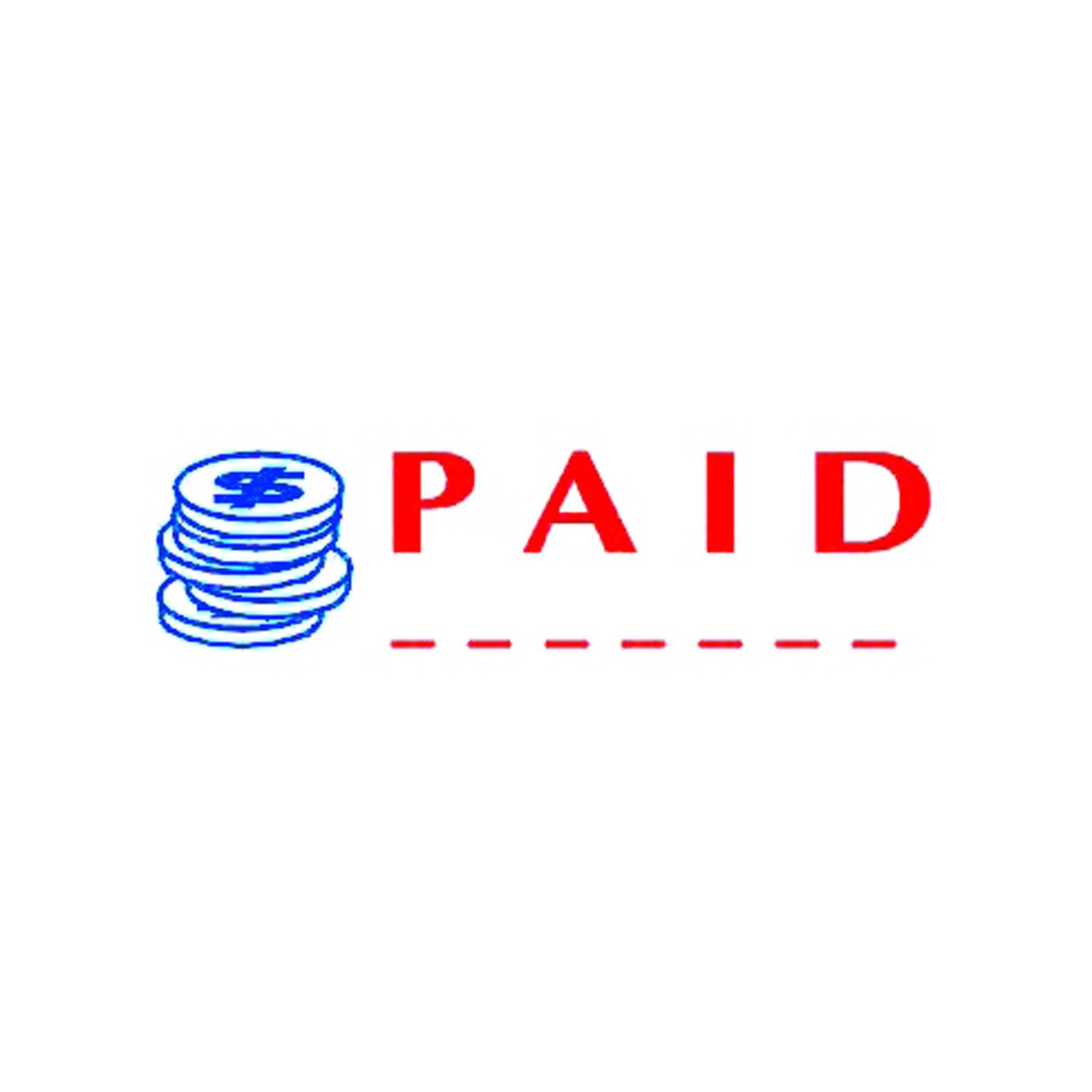 SP- STAMP DESKMATE PRE-INKED PAID (DATE) BLUE/RED