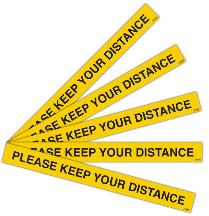 STRIPS DURUS 50MMX500MM HARD FLOOR DISTANCE YELLOW AND BLACK PK5