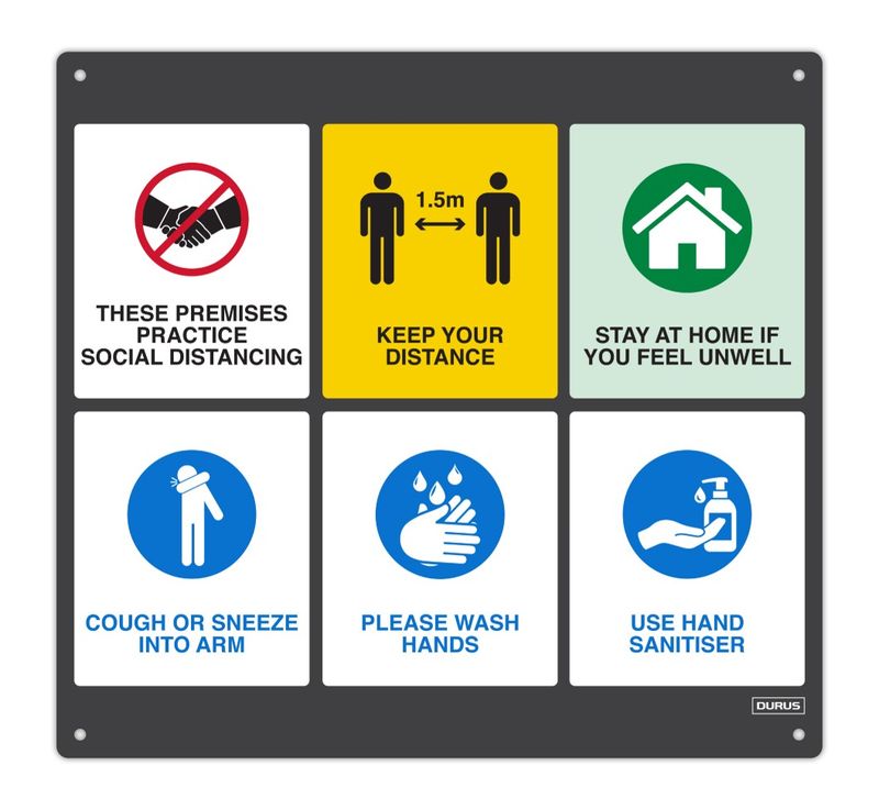 SIGN DURUS 650MMX600MM BUSINESS GATE ASSORTED