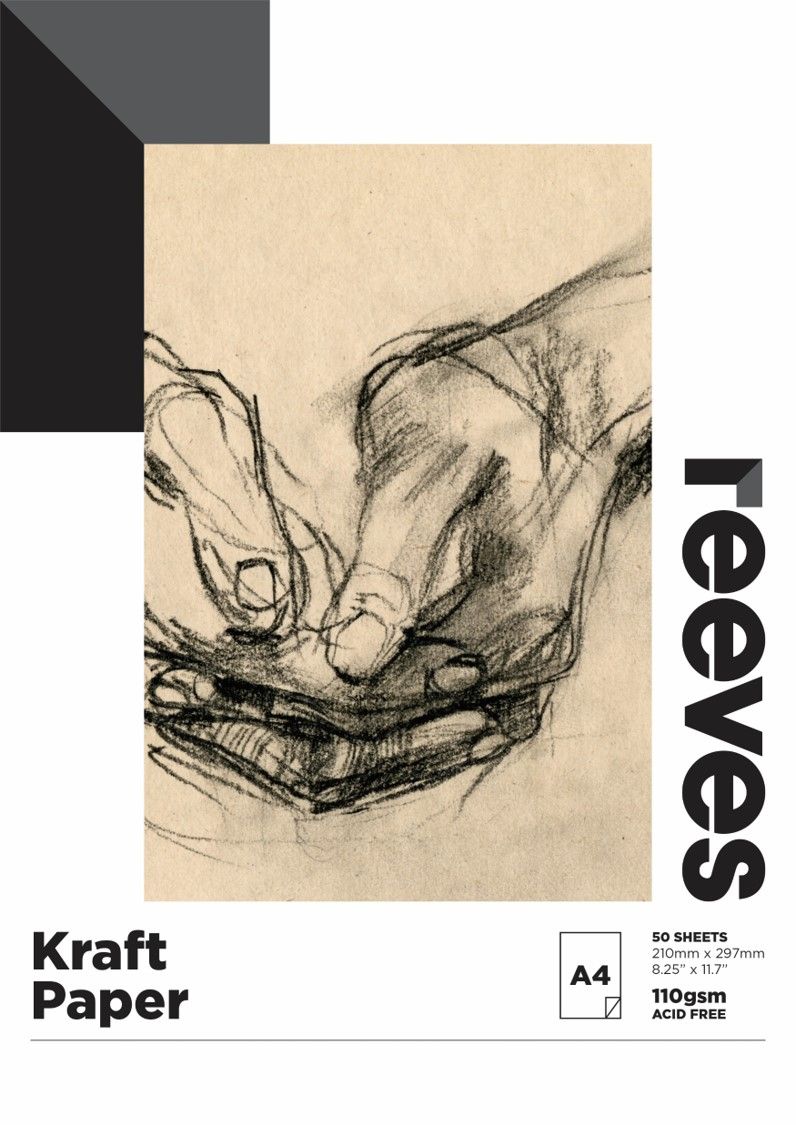 KRAFT PAPER PADS REEVES A4 110GSM ACID FREE 50SHTPG