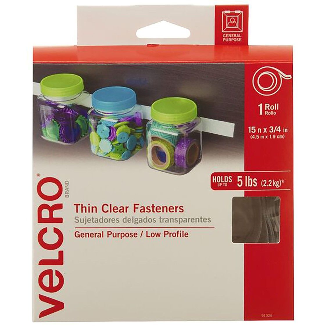 FASTENER TAPE VELCRO 19MMX4.5M CLEAR