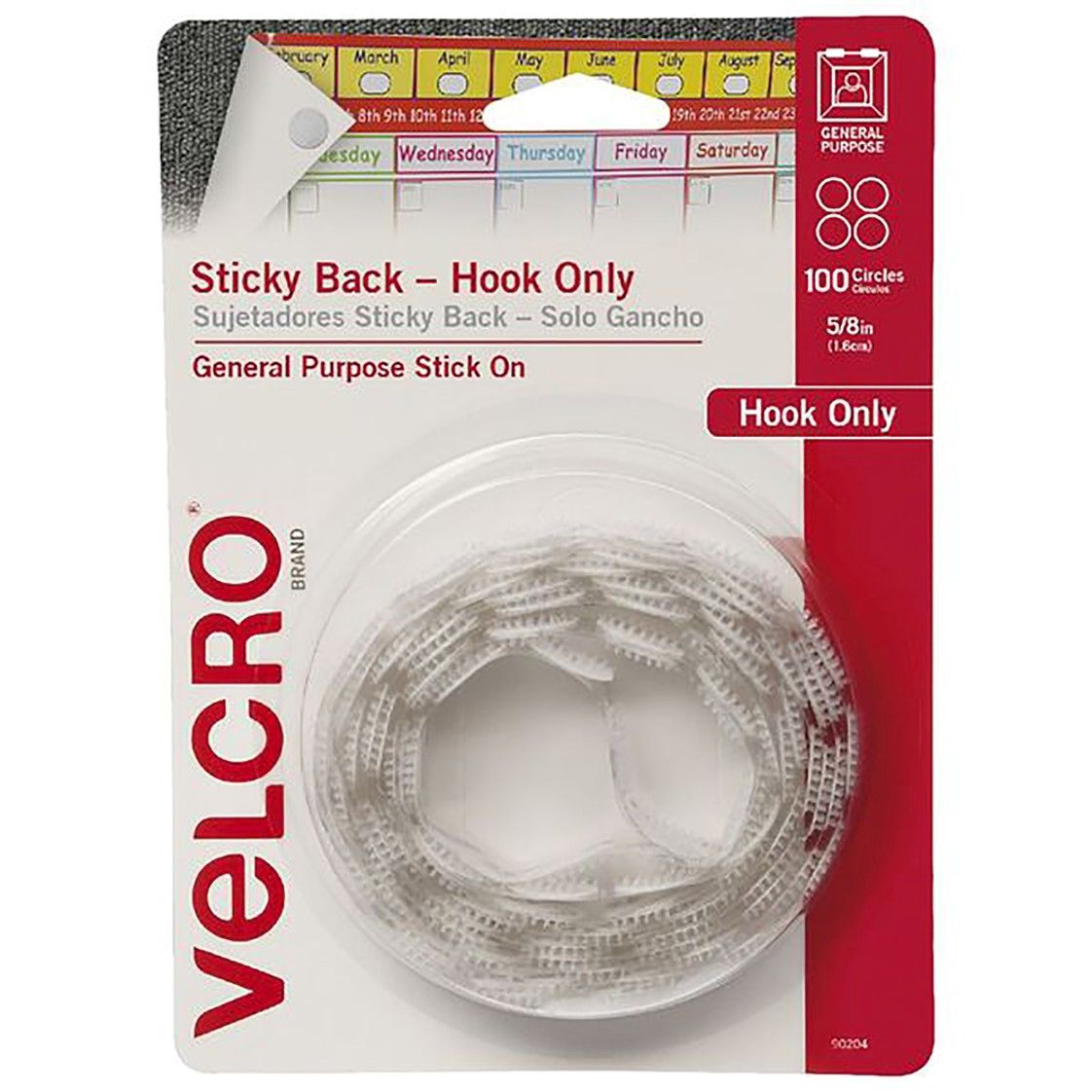 HOOK ONLY DOTS VELCRO 16MM WHITE PK100