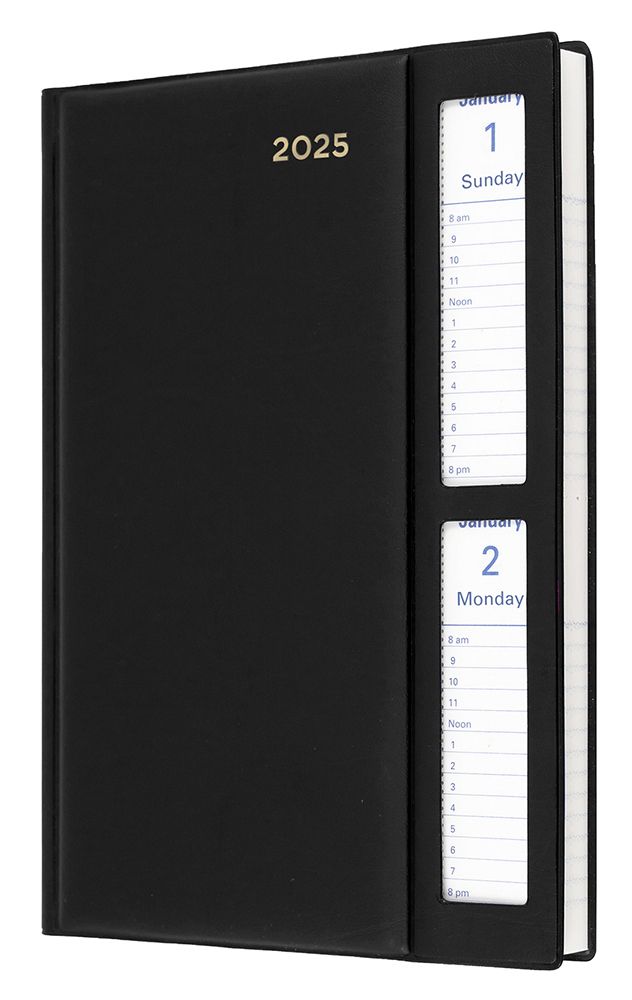 DIARY 2025 COLLINS BELMONT A5 287W.V99 PVC 2DTP WINDOW FACE BLACK