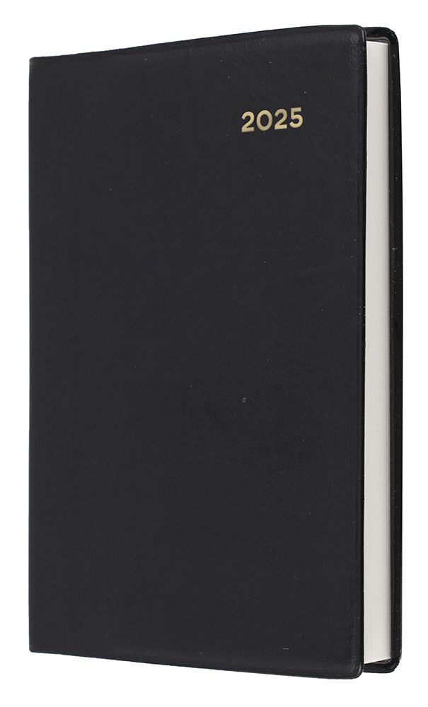 DIARY 2025 COLLINS BELMONT A7 105X74MM 237.V99 PVC POCKET 2DTP BLACK