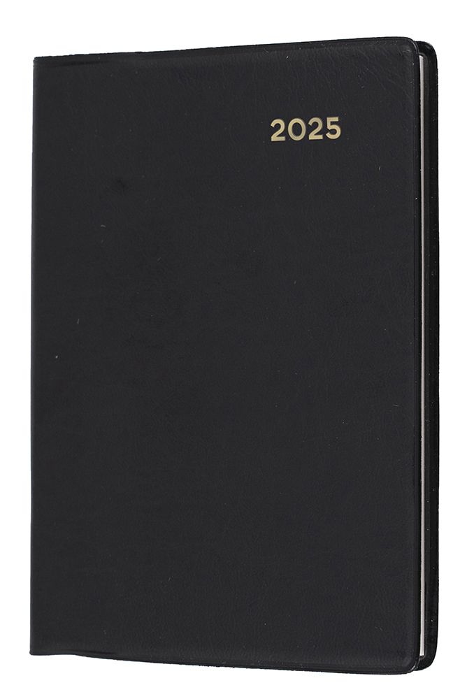 DIARY 2025 COLLINS BELMONT A7 105X74MM 337.V99 PVC POCKET WTV BLACK