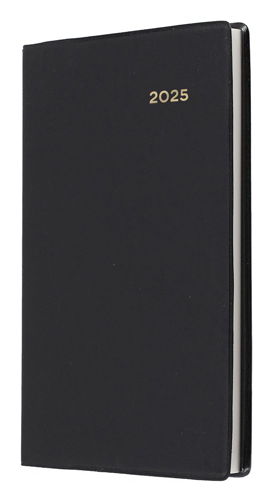 DIARY 2025 COLLINS BELMONT B7R 125X80MM 357.V99 PVC POCKET WTV BLACK