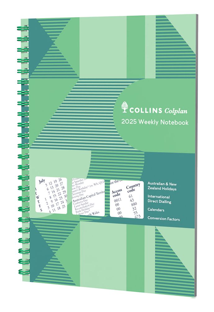 DIARY 2025 COLLINS COLPLAN A5 61.P52 WITH NOTES WTV GREEN