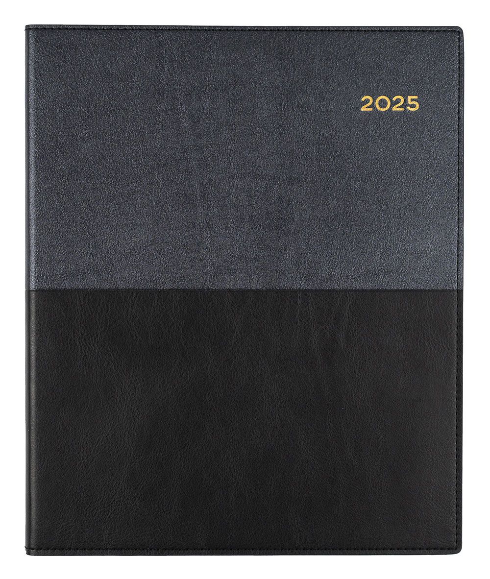 DIARY 2025 COLLINS VANESSA QUARTO 260X210MM 325.V99 VERTICAL WTV BLACK