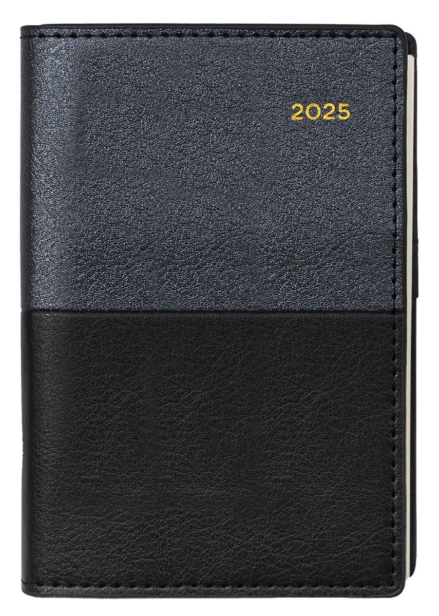 DIARY 2025 COLLINS VANESSA B7R 125X80MM 355.V99 POCKET WTV BLACK