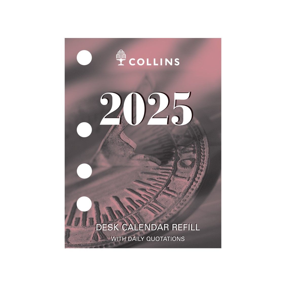 DESK CALENDAR REFILL 2025 COLLINS 76X102MM SIDE PUNCH