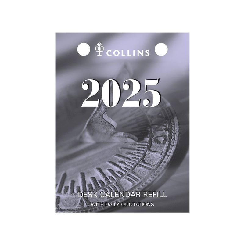 DESK CALENDAR REFILL 2025 COLLINS 76X102MM TOP PUNCH