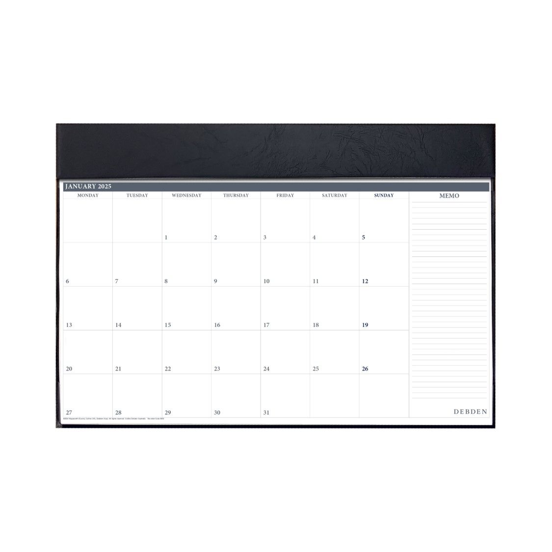 PLANNER 2025 DEBDEN 420X594MM 3902.V99 DESK TOP MTV BLACK