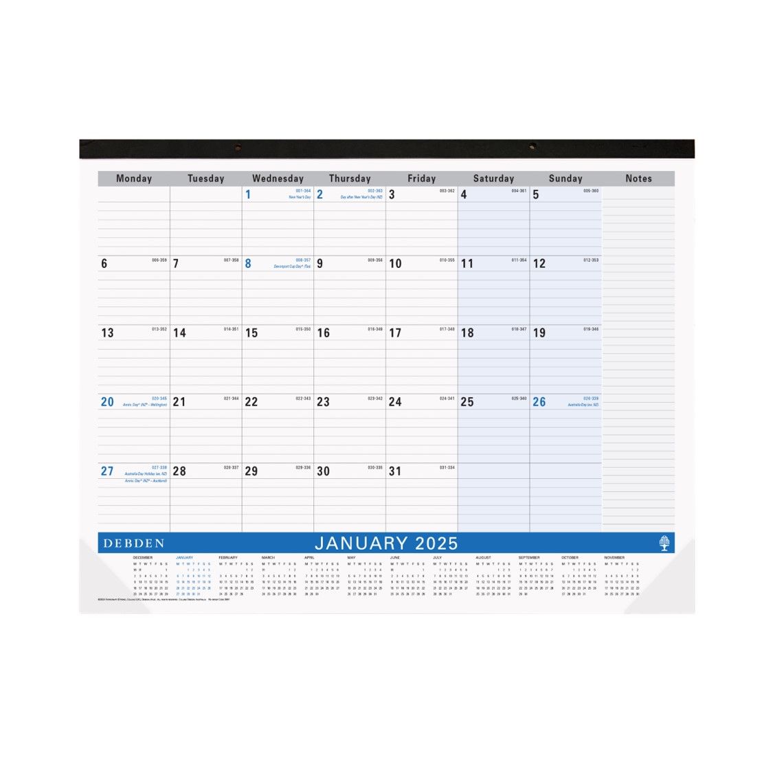 PLANNER 2025 DEBDEN 420X594MM 3901.C59 DESK TOP MTV NAVY