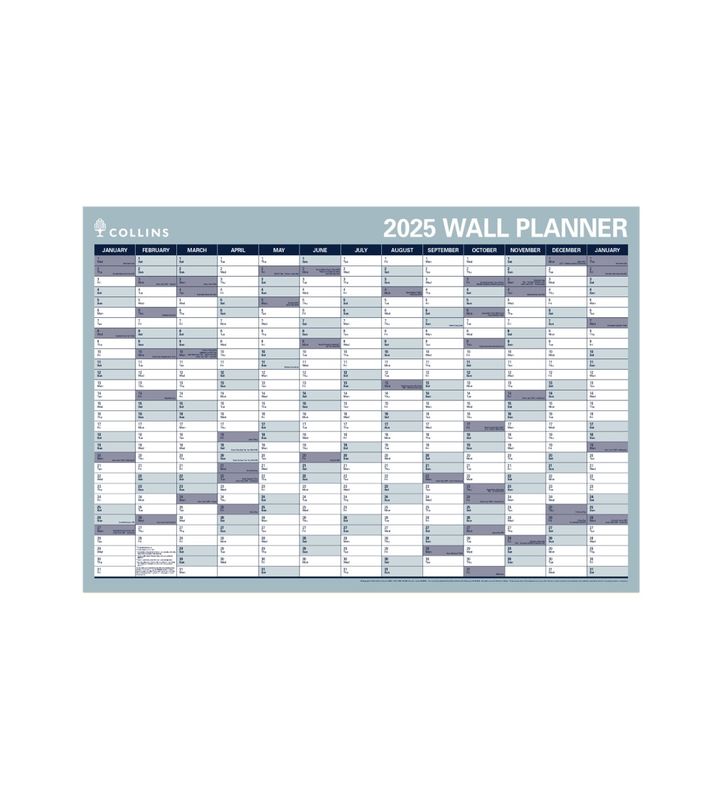 PLANNER 2025 COLLINS 686X990MM WP900D LAMINATED ROLL UP DISP15