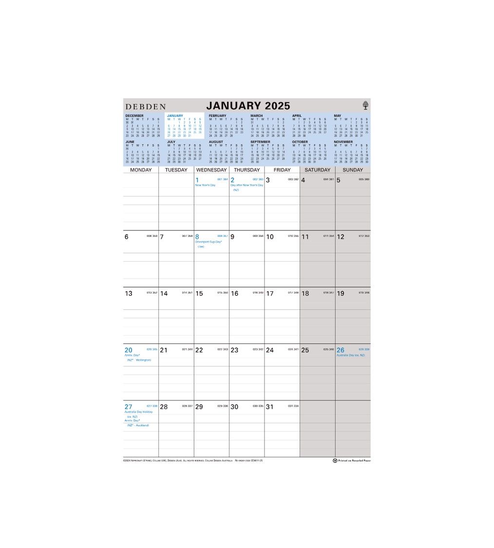 CALENDAR 2025 COLLINS A4 CE0011 WIRO MTV