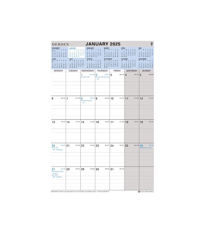 CALENDAR 2025 COLLINS A4 CE0011 WIRO MTV