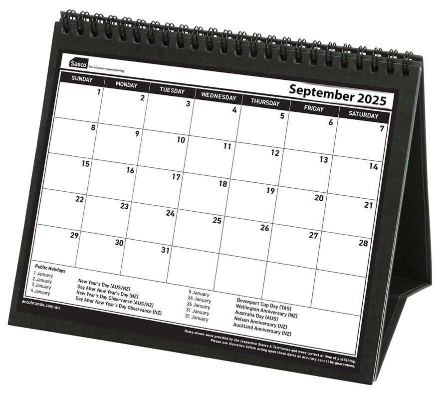 CALENDAR 2025 SASCO 210X180MM TRIFOLD MTV