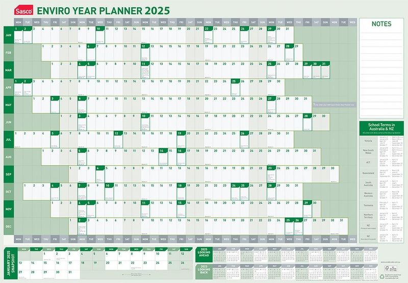 PLANNER 2025 SASCO 610X870MM ENVIRO YTV