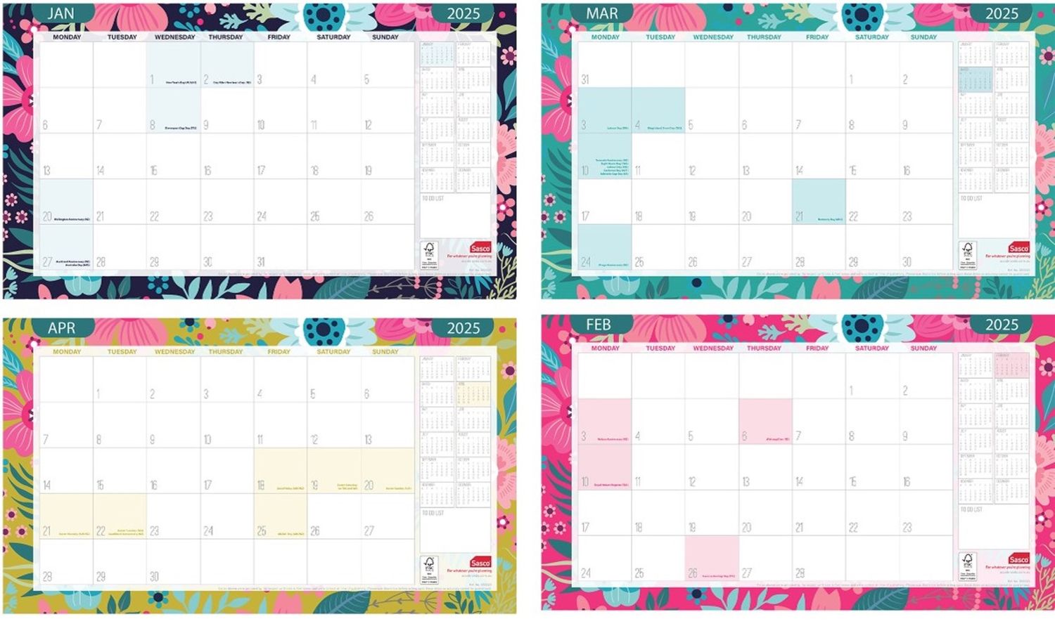 PLANNER 2025 SASCO 450X277MM HALF DESK MTV