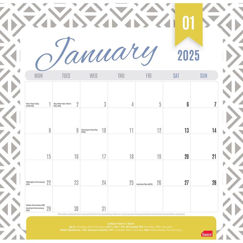 CALENDAR 2025 SASCO 325X315MM MAGNETIC MTV
