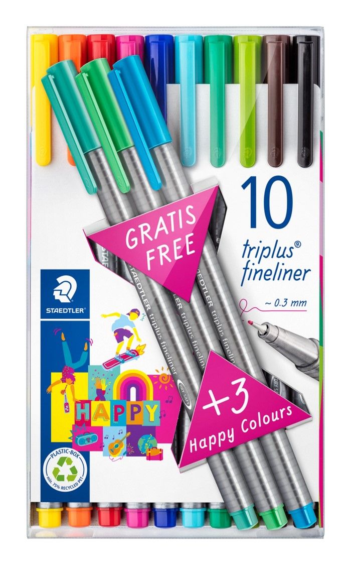 PEN STAEDTLER TRIPLUS FINELINER PK10 BONUS PACK