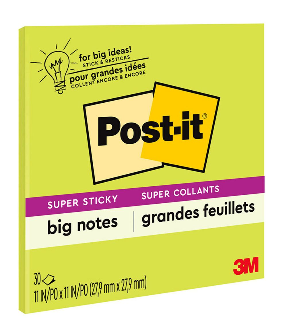 SP- NOTES SUPER STICKY POST-IT 279X279MM BN11G BIG NOTE GREEN 30 SHTSPG