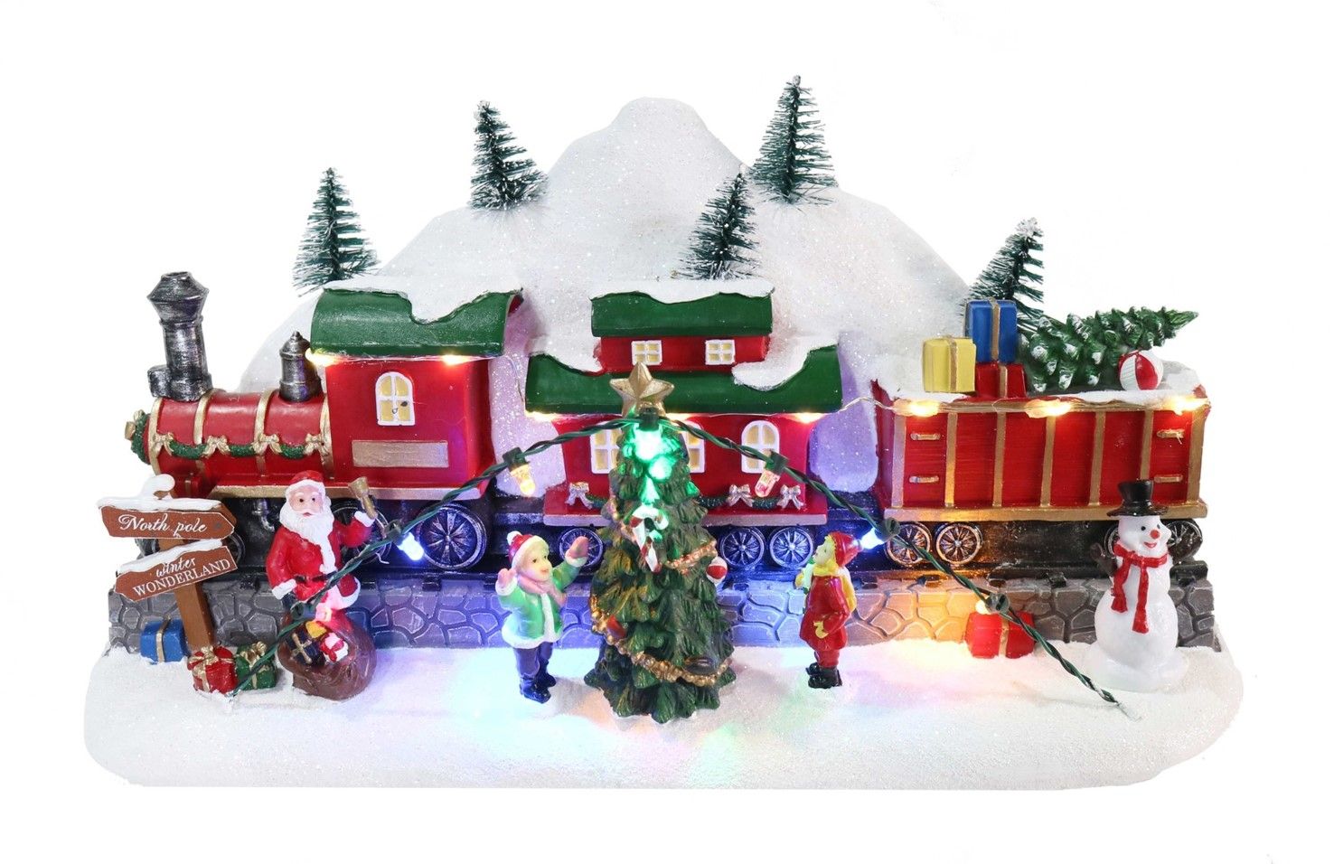 MUSICAL XMAS 28X11X14CM LED USB NORTH POLE TRAIN
