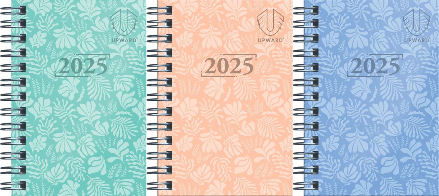 DIARY 2025 UPWARD A7 105X74MM 5436 FASHION PRINTED H/C WIRE-O WTV PK6 ASST