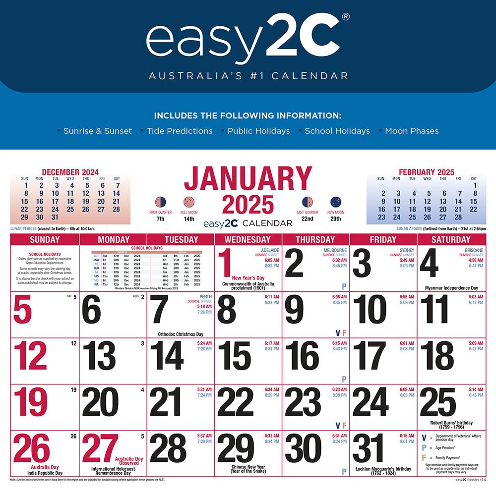 CALENDAR 2025 EASY2C MAGNETIC