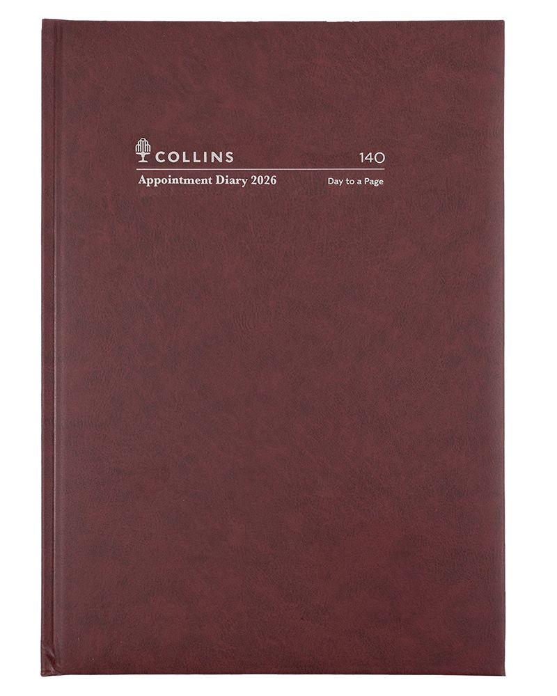 DIARY 2026 COLLINS A4 140.P78-26 APPT 1DTP EARLY EDITION BURGUNDY