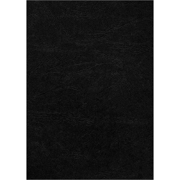 BINDING COVER GNS BASIC A4 300GSM LEATHERGRAIN BLACK PK100