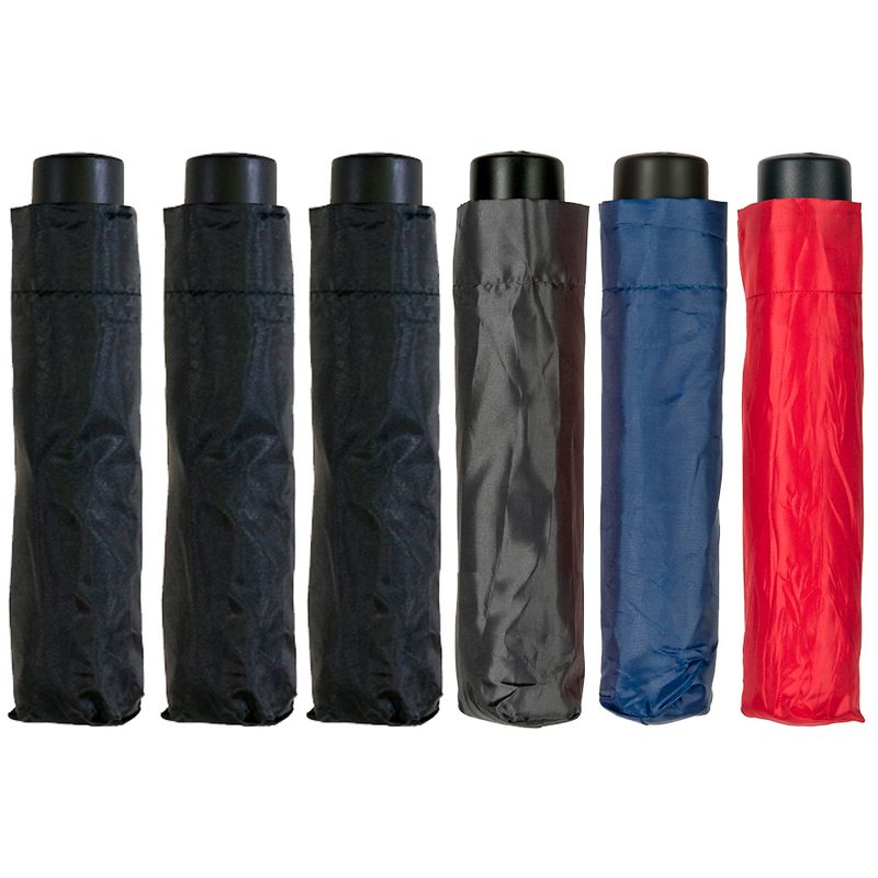 UMBRELLA BRELLERZ FOLDING 3 BLACK AND 3 COLOURS