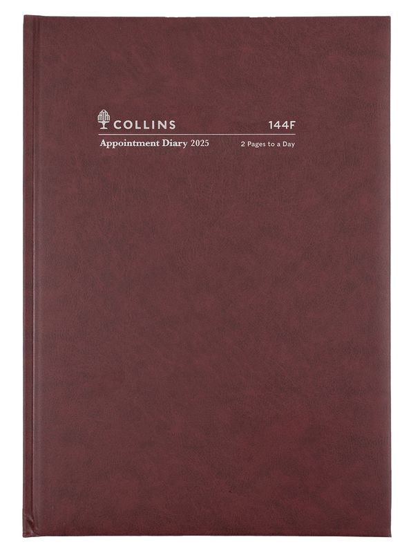 DIARY 2025 COLLINS A4 144F.P78 2PTD EARLY EDITION BURGUNDY