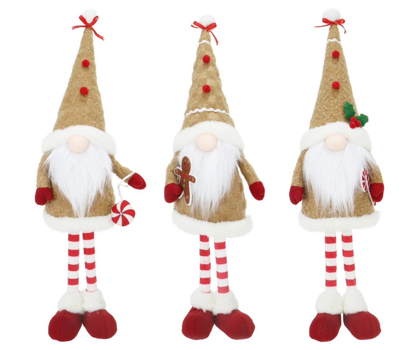 GNOME XMAS 57CM GINGERBREAD STANDING ASST