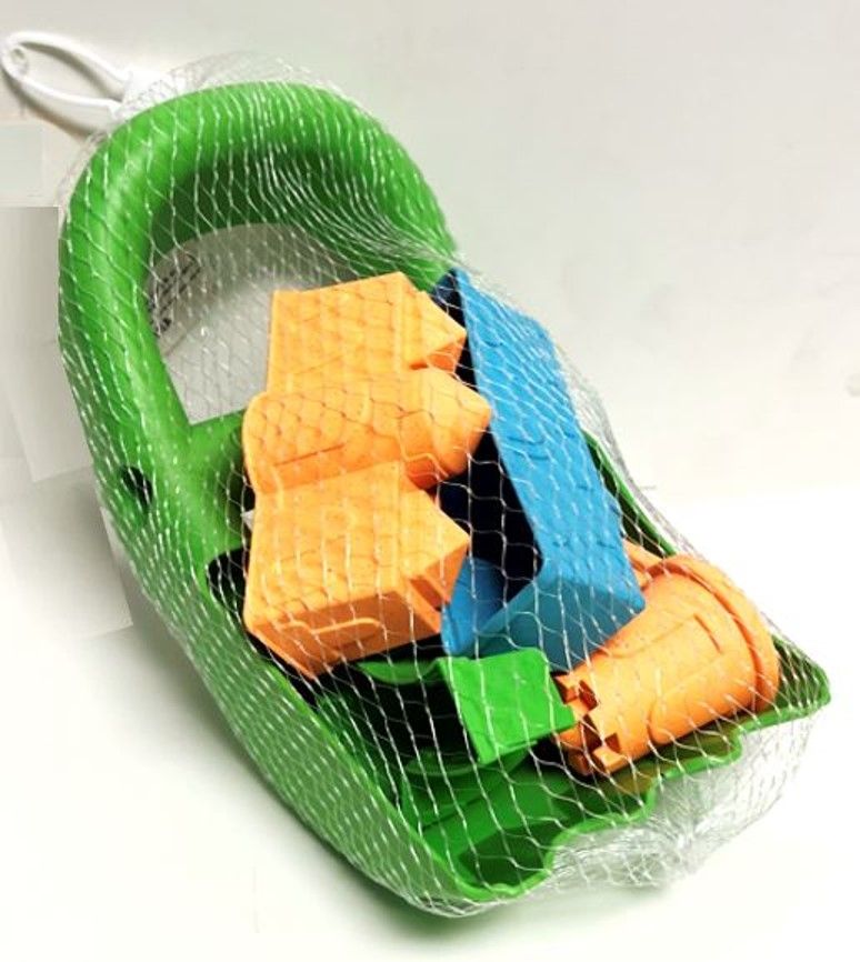 TOY BEACH BIO PLASTIC SCOOPER WITH 4 MOULDS