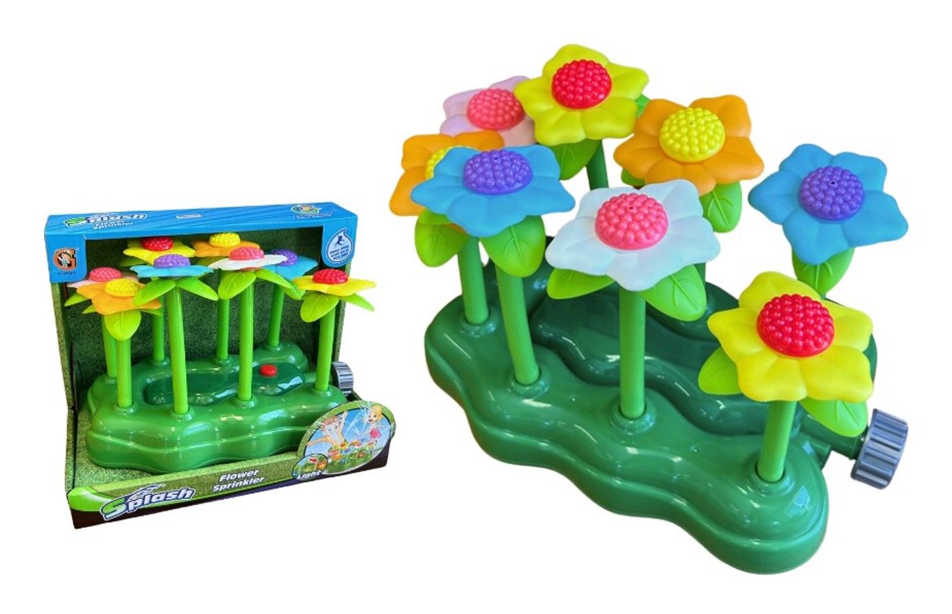 TOY WATER SPRINKLER FLEXI FLOWER LIGHT UP