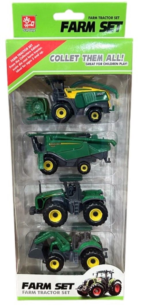 TOY TRACTOR FARM SET OF 4