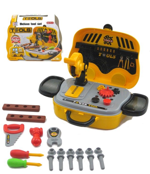 TOY TOOL SET DROP SAW CARRY CASE