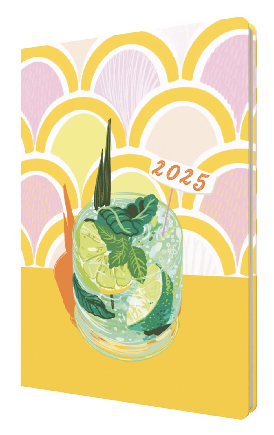 DIARY 2025 COLLINS PARTY ON A5 E-PO153.LEM-25 RECYCLED WTV LEMON