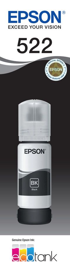 EPSON 522 BLACK INK BOTTLE FOR ECOTANK ET-2710