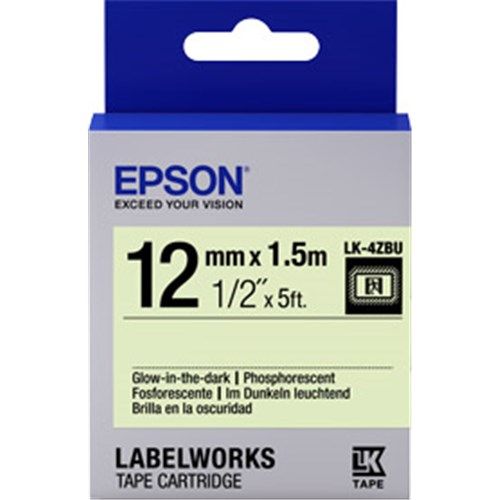 TAPE GLOW-IN-THE-DARK 12MM BLACK ON GLOW 1.5 METRES FOR LW-300 LW-400 & LW-600P