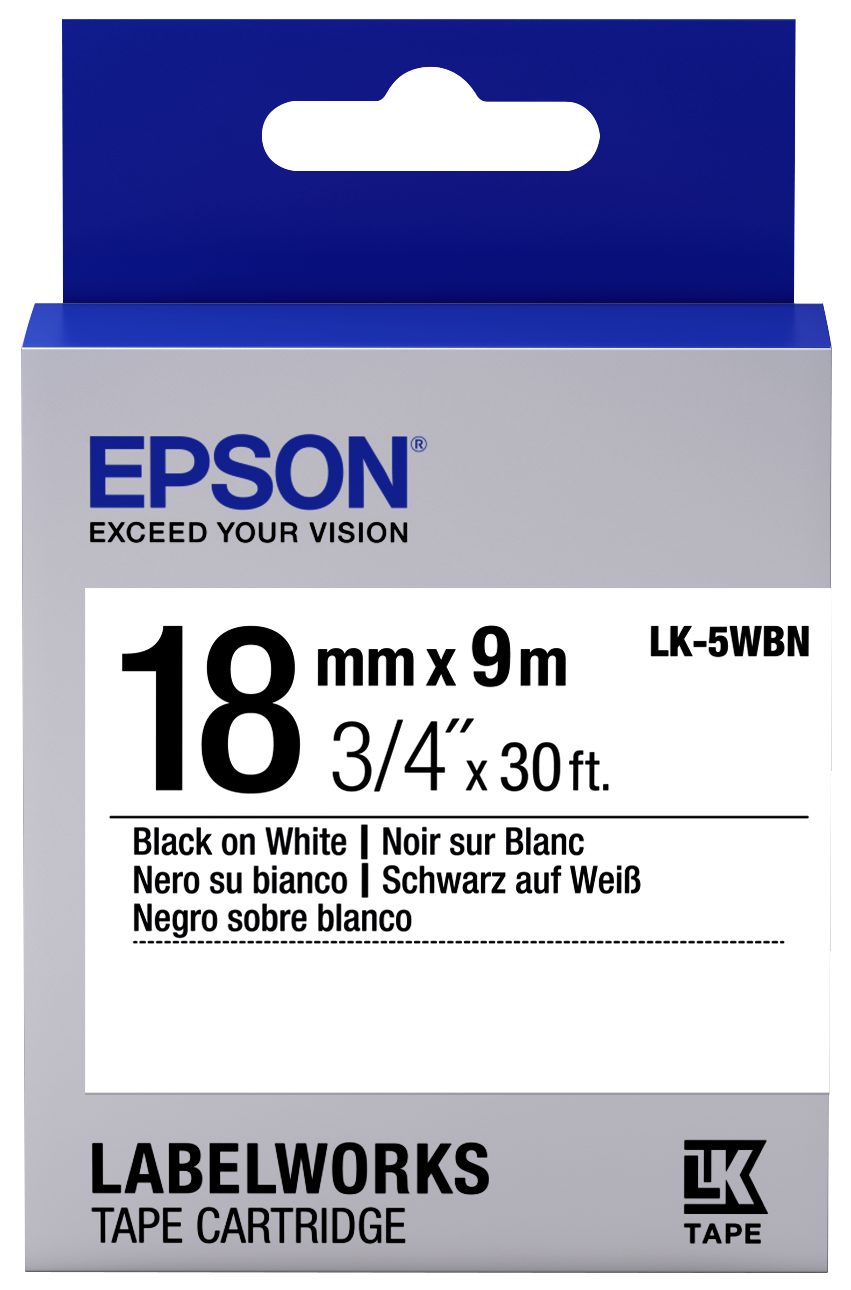 EPSON TAPE STANDARD 18MM BLACKWHITE 9M LW-400 LW-600P