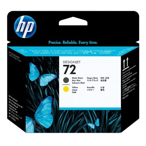 HP 72 MATTE BLACK AND YELLOW PRINTHEAD C9384A