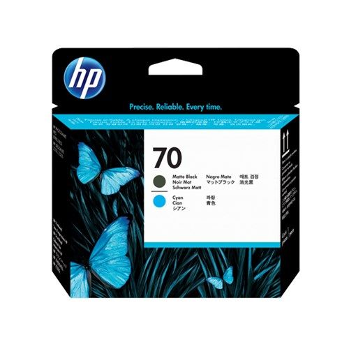 HP 70 MATTE BLACK AND CYAN PRINTHEAD C9404A FOR DJ Z2100 Z3100 Z3200 SERIES