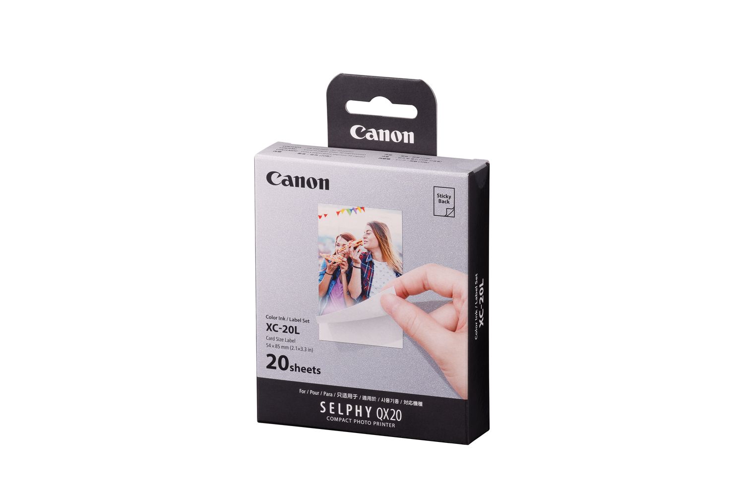 CANON SELPHY COLOR INK/LABEL XC-20L CARD SIZE SET FOR QX20 - 20 SHEET
